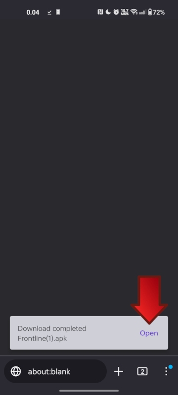 Open the APK file